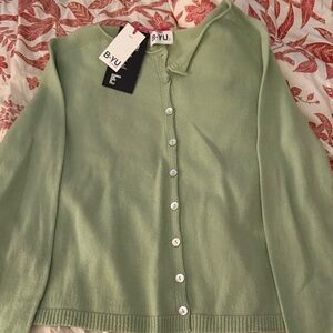 Women's Mint Cardigan Sweater